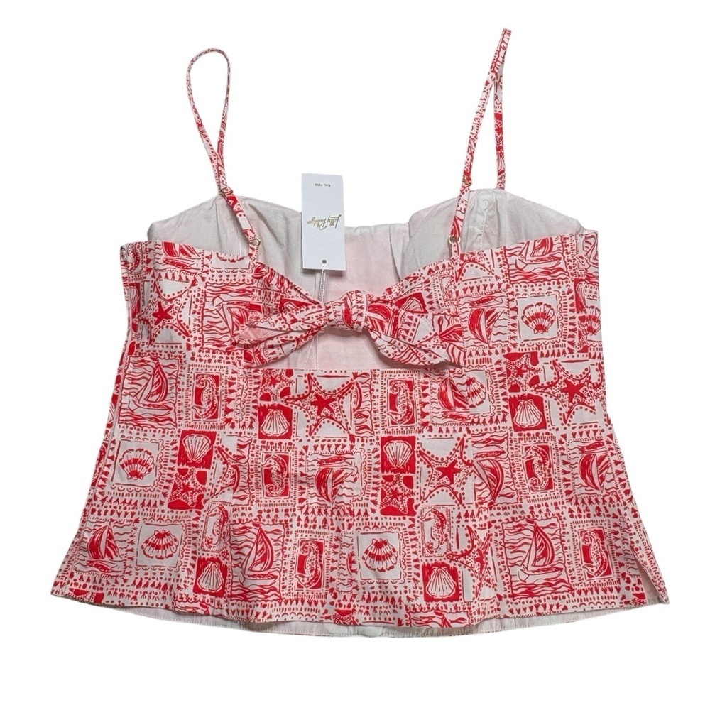 NWT Lilly Pulitzer Shelli Stretch Top • Mizner Red Seaside Harbour • Size 14 - Picture 4 of 12